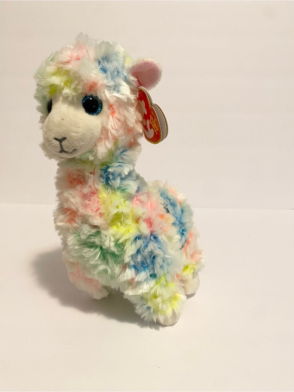 TY Beanie Boos Lola Boo Plush Rainbow Llama Alpaca Stuffed Animal Toy 6”